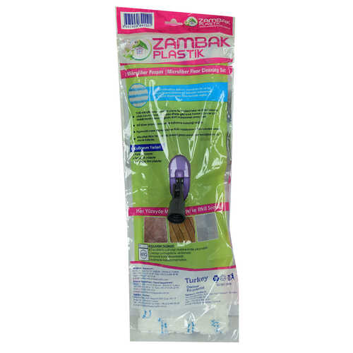 Mikrofiber Nemli Mop Paspası Plastik Aparatlı Karışık Renk 40 Cm - 3